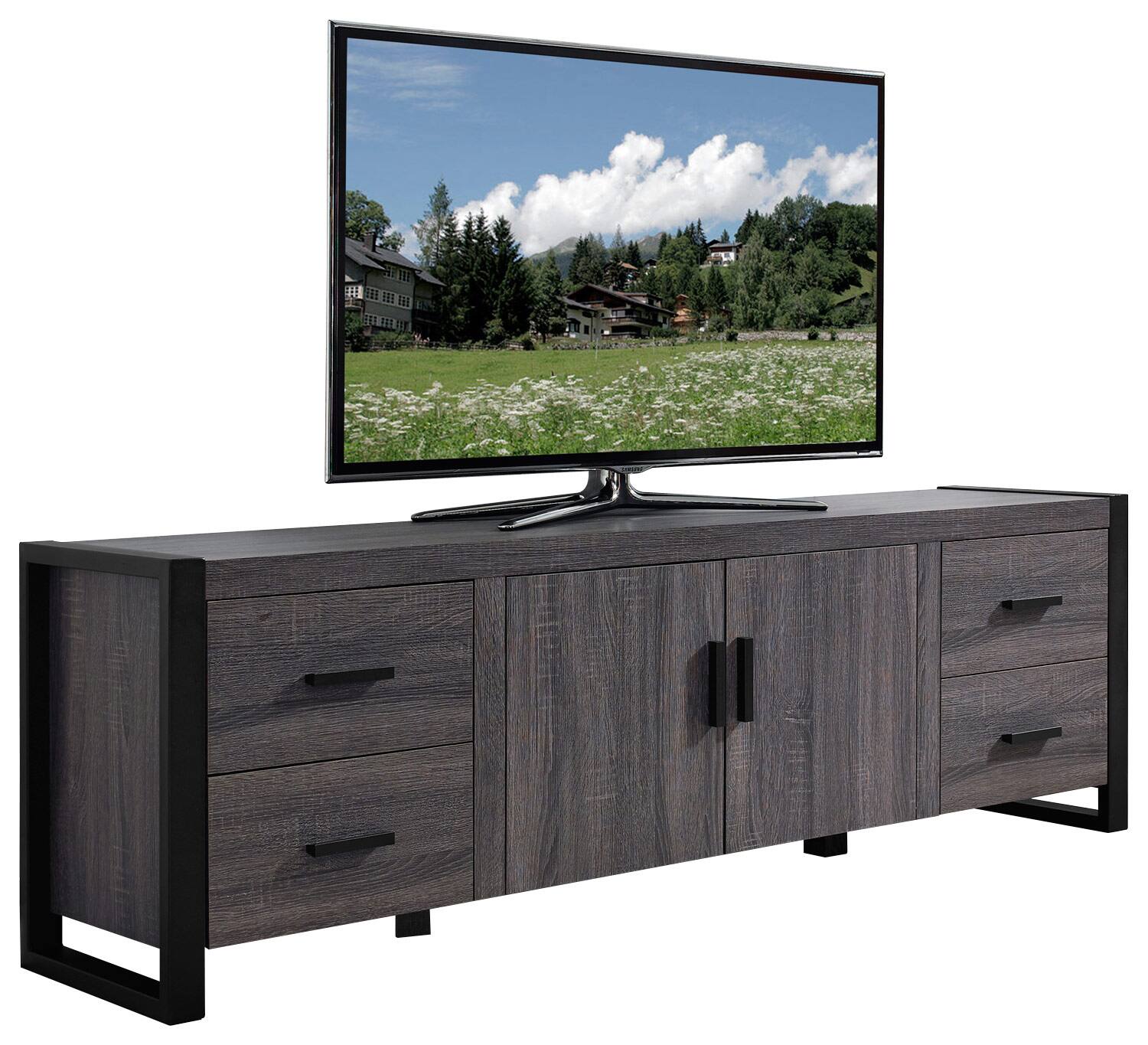 Walker Edison - TV Stand for Most Flat-Panel TVs Up to 70" - Gray - Larger Front