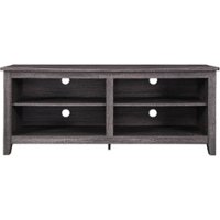 Walker Edison - Modern 58" Wood Open Storage TV Stand for Most TVs up to 65" - Charcoal - Front_Zoom