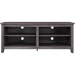 Walker Edison - Modern Wood Open Storage TV Stand for Most TVs up to 65" - Charcoal - Front_Zoom