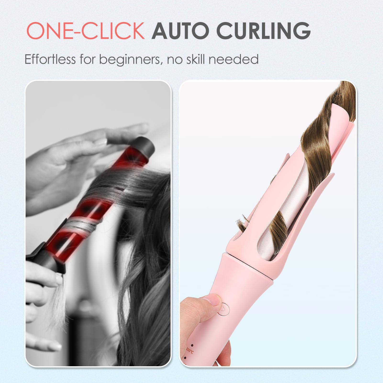 ONE-CLICK AUTO CURLING  
Effortless for beginners, no skill needed