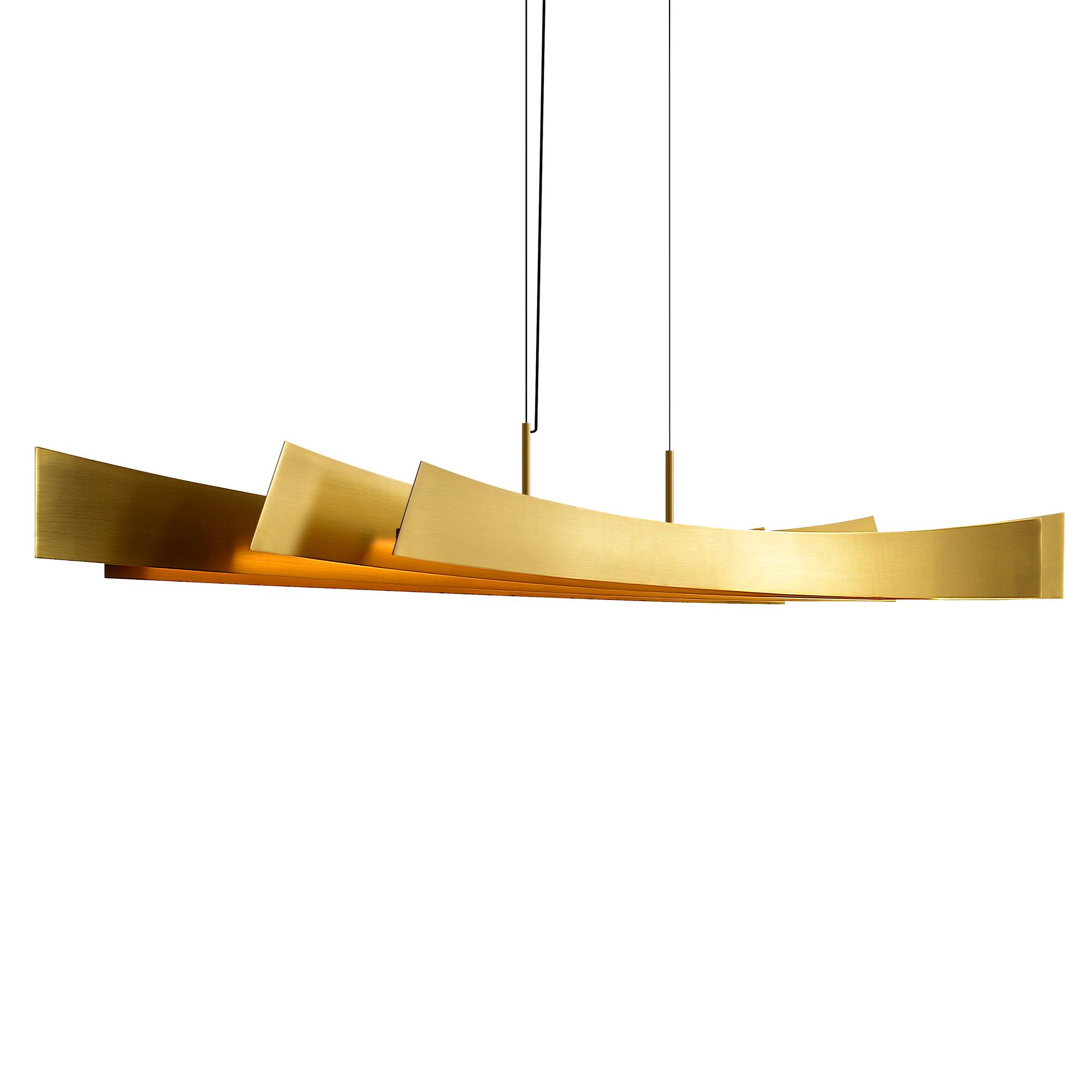 Angle. CWI Lighting - Candora Integrated LED Brass Island/Pool Table Light - Brass.