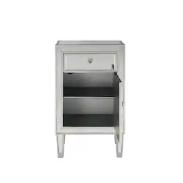 Elegant Decor - End table 1 drawer 18in. W x 13in. D x 29in. H in paint - Antique Silver