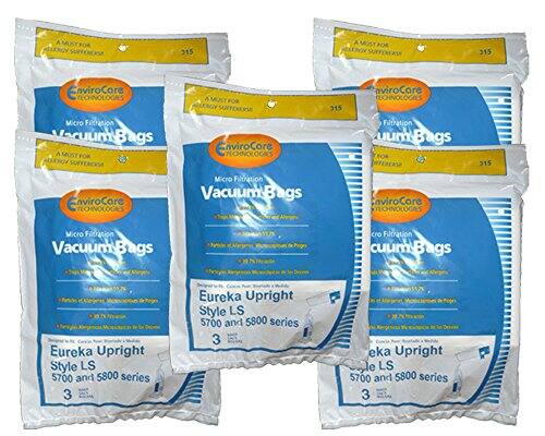 A MUST SUFFERS?  
315 AMUST FOR SUFFERDS  
315 EnviroCore TECHNOLOGIES  
315 EnviroCare TECHNOLOGIES  
Micro Filtration Vacuum Bags  
EnviroCore TECHNOLOGIES  
Micro Filtration Vacuum Bags  
Eureka Upright Style LS 5700 and 5800 series  
3  
Eureka Upright Style LS 5700 and 5800 series  
3  
Eureka Upright Style LS 5700 and 5800 series  
3