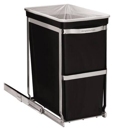 Angle. simplehuman - 30L Under Counter Pull-Out Can - Black.