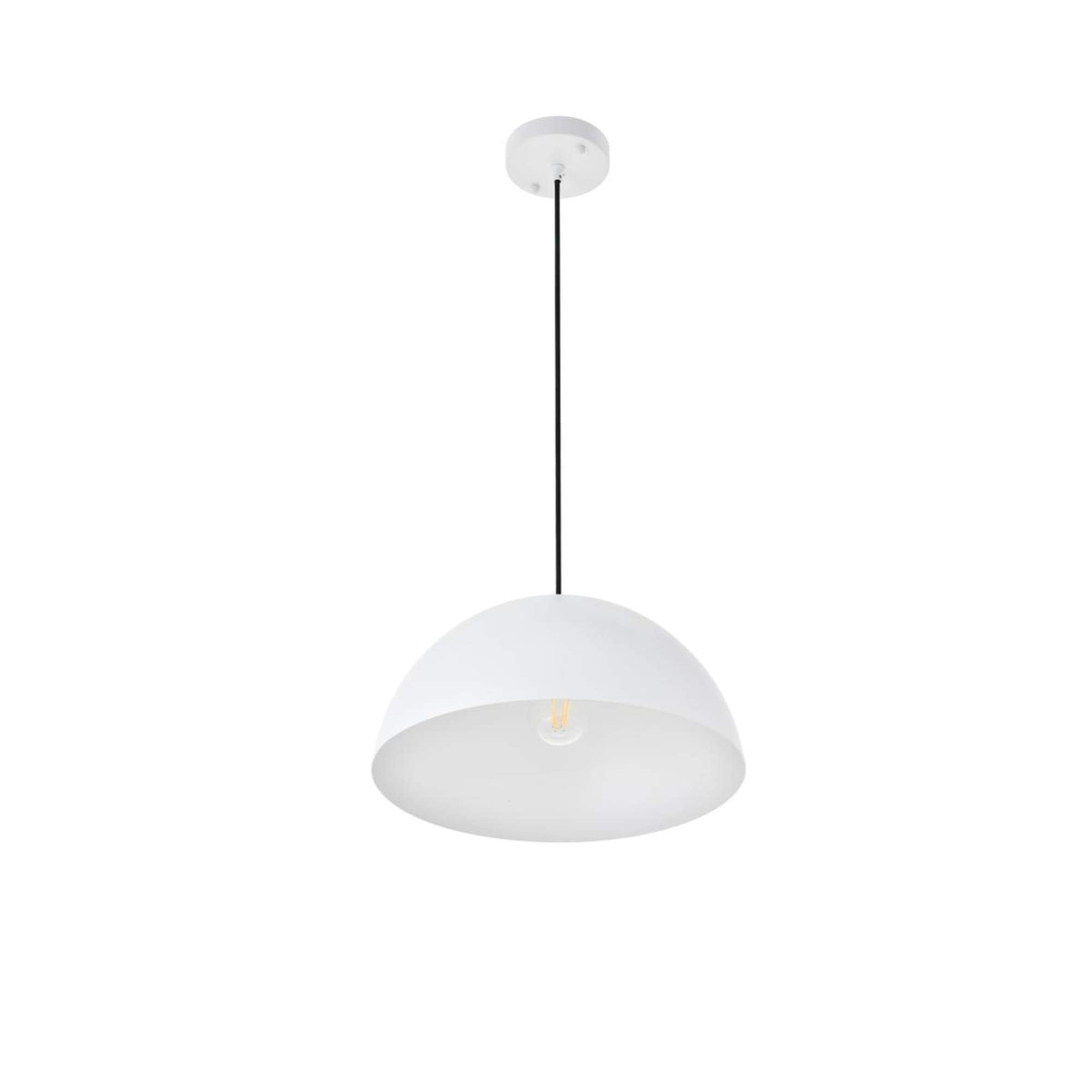 Alt View 4. Living District - Forte 1 light White Pendant - White.