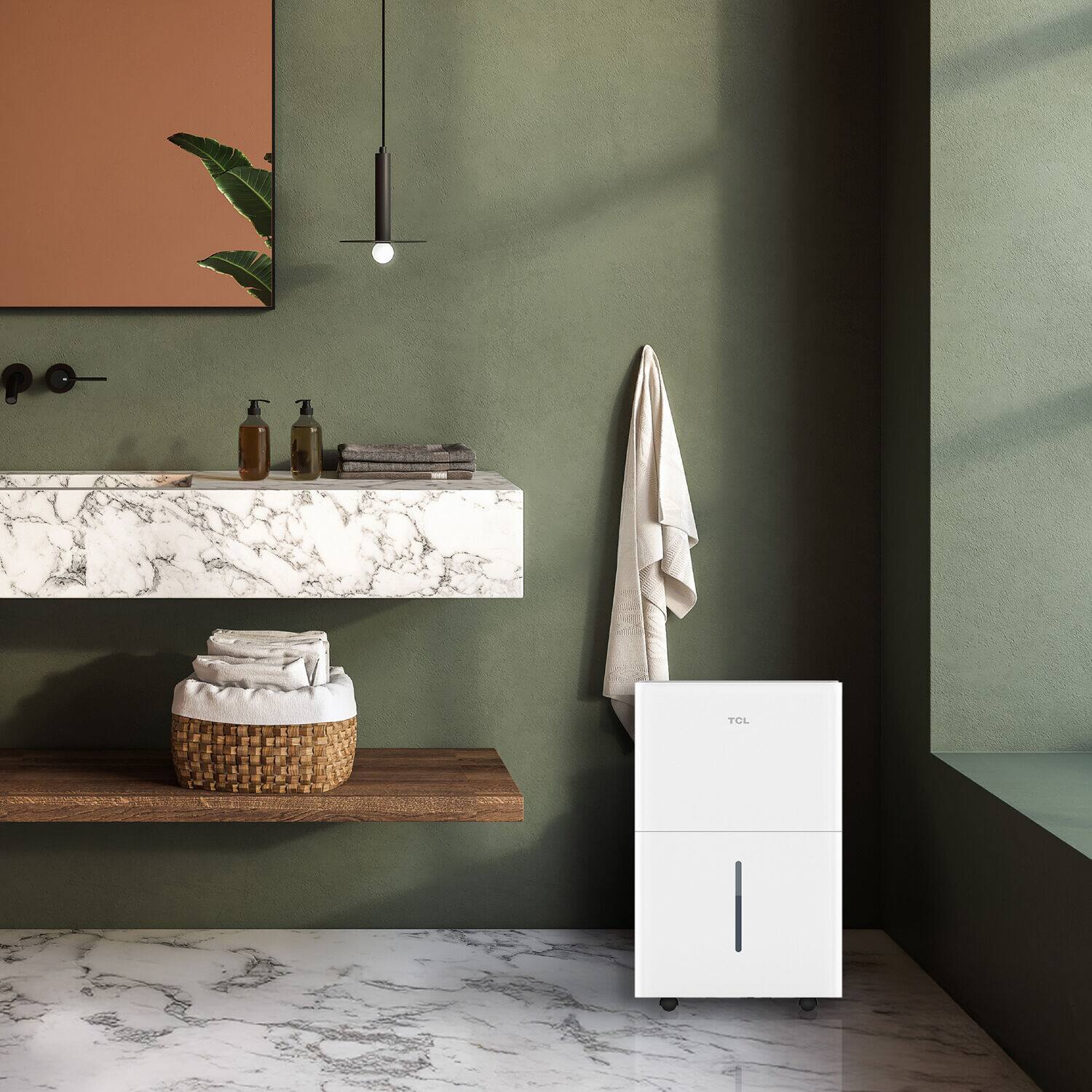 Alt View 9. TCL - 4,500 Sq. Ft. 50-Pint Smart Dehumidifier with Pump, 15 Pint Bucket Capacity, Energy Star Most Efficient 2024 - White.