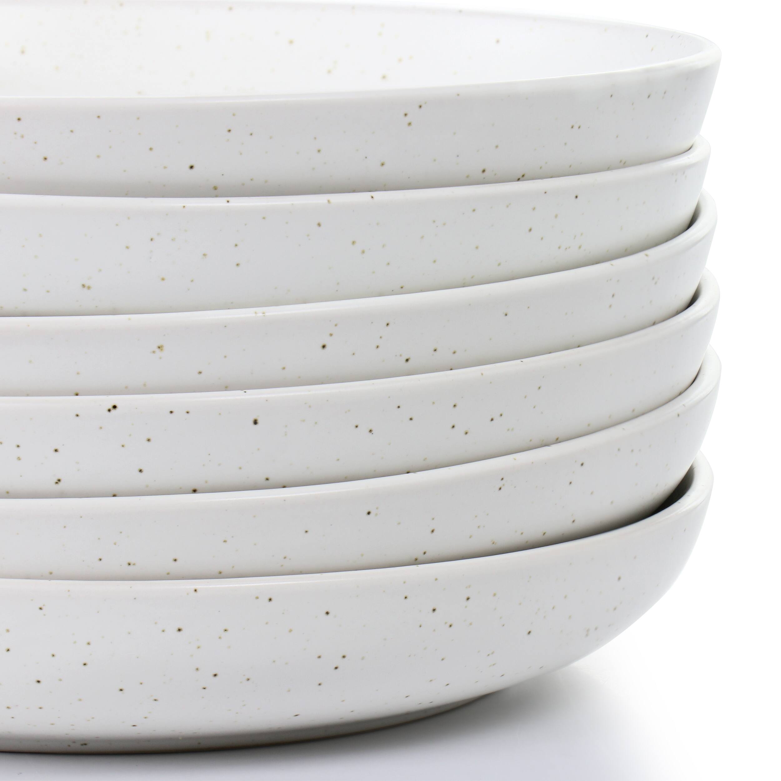 Alt View 3. Gibson - Studio 3B Mio 6 Piece 7.5 Inch Round Stoneware Bowl Set in Sea Salt - White.