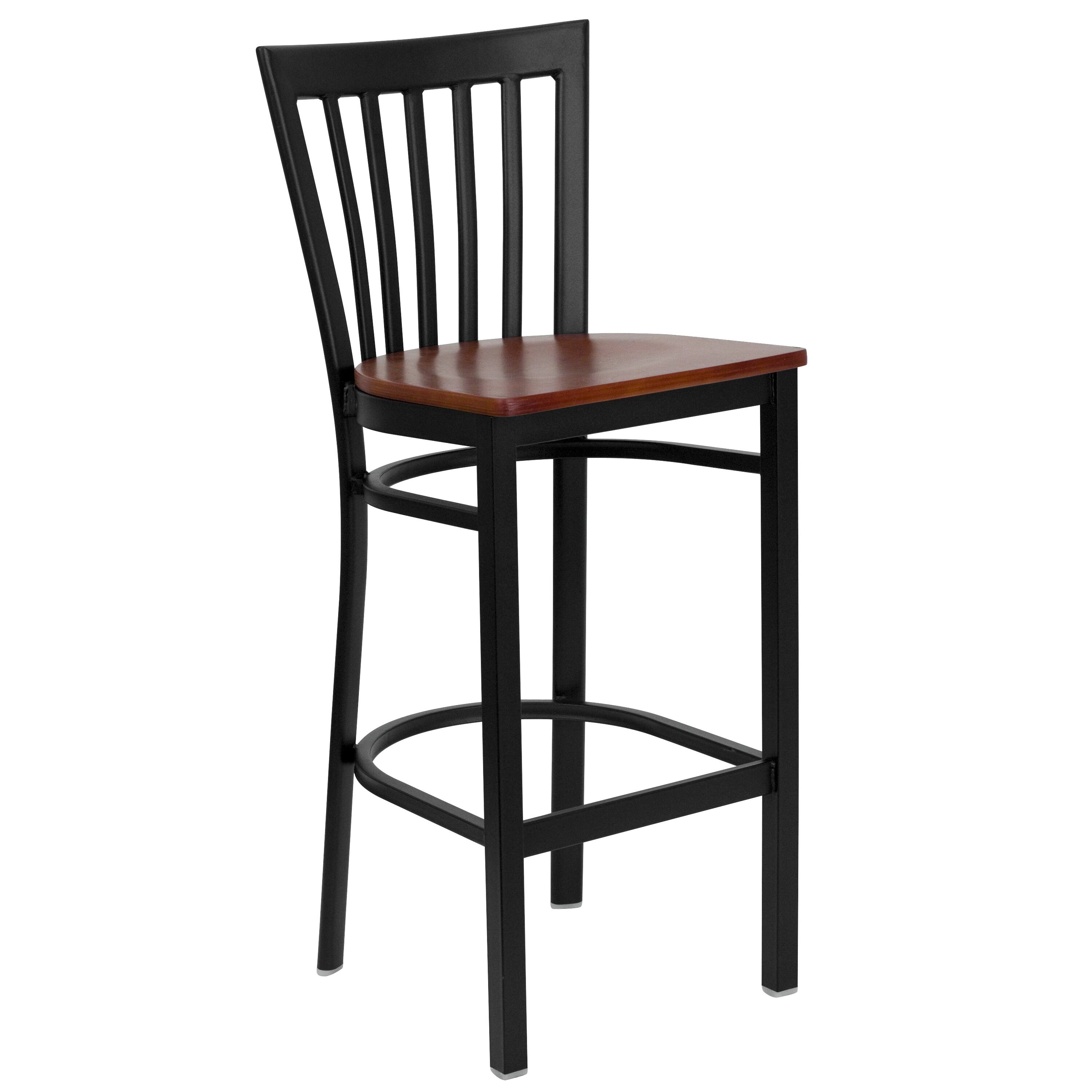 Cherry Wood Seat/Black Metal Frame