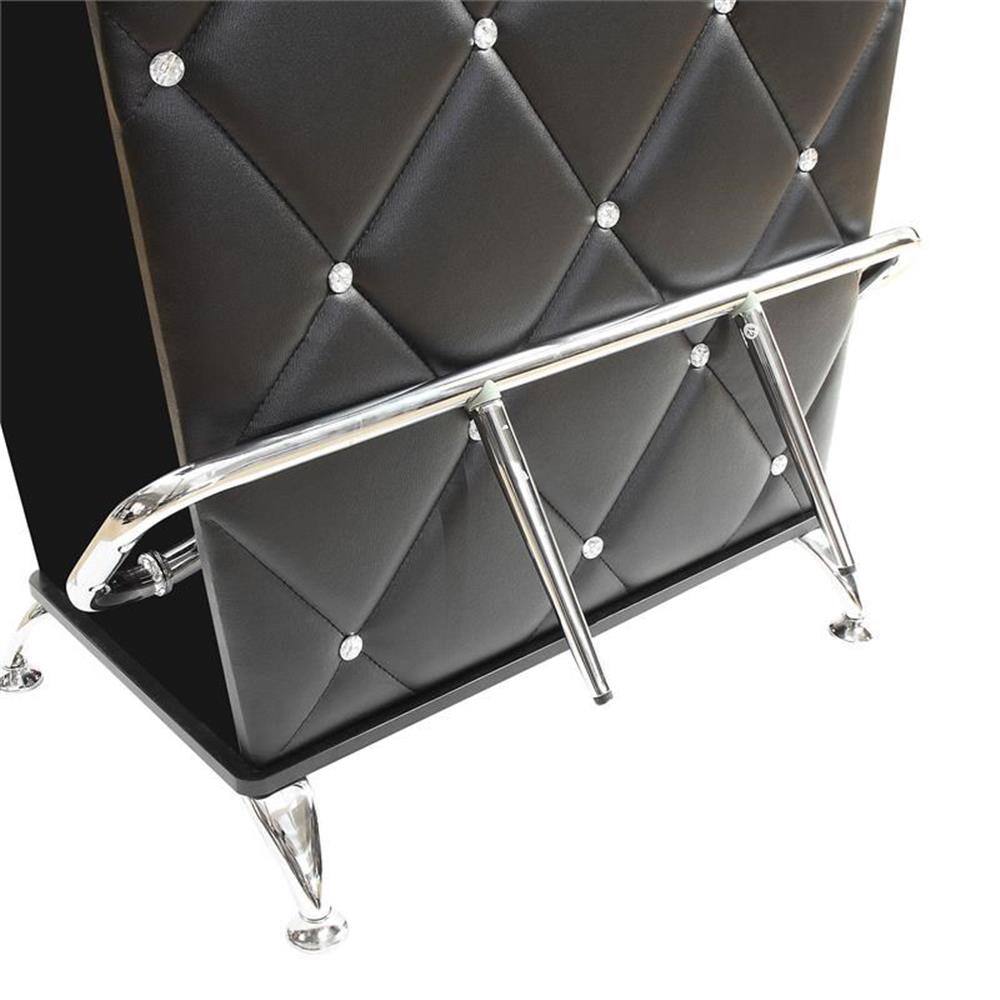 Alt View 3. Furniture of America - Perii Contemporary Faux Leather Tufted Bar Table - Black.