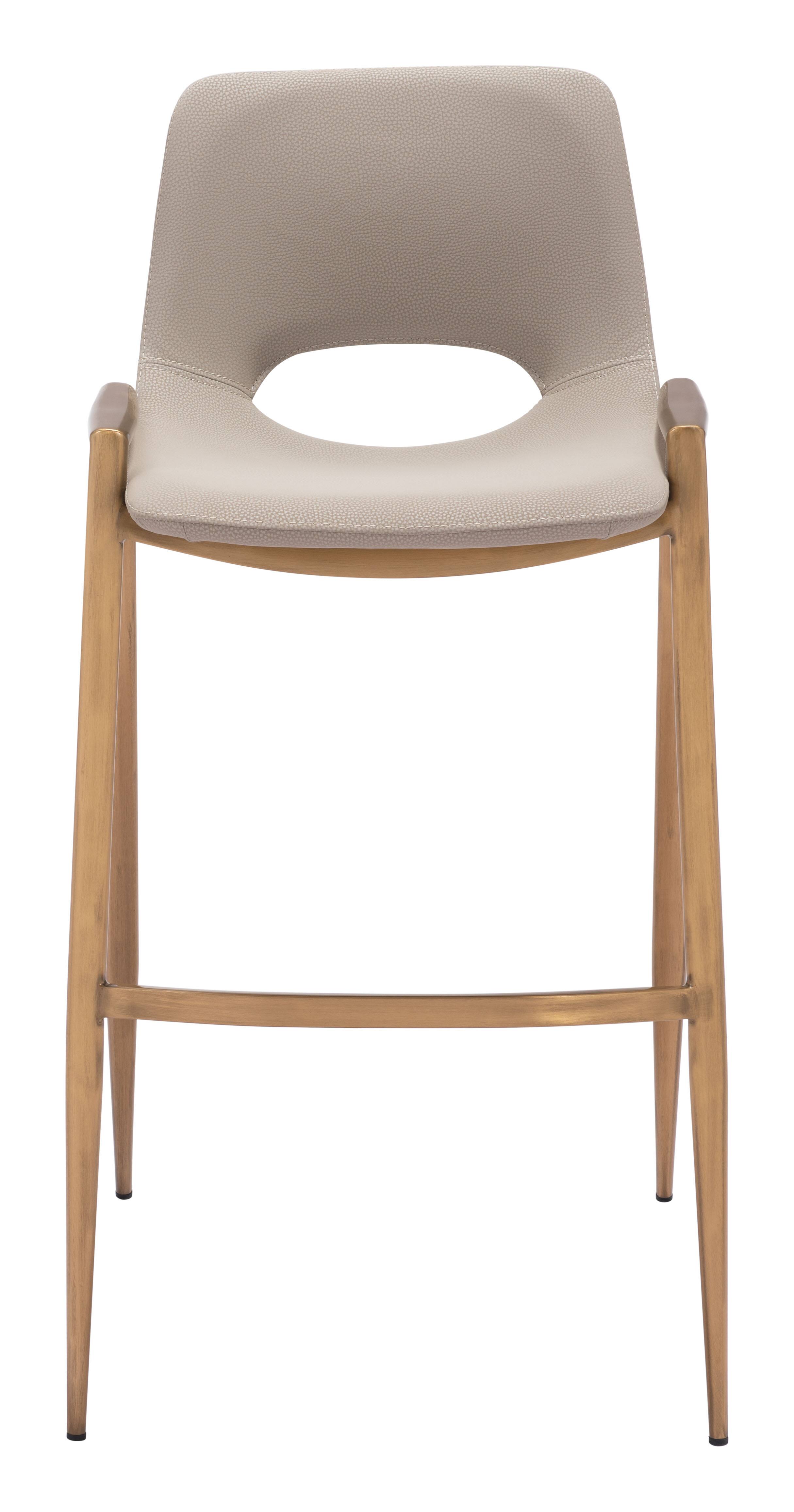 Alt View 1. Hivvago - Desi Barstool (Set of 2) Beige & Gold - Beige & Gold.