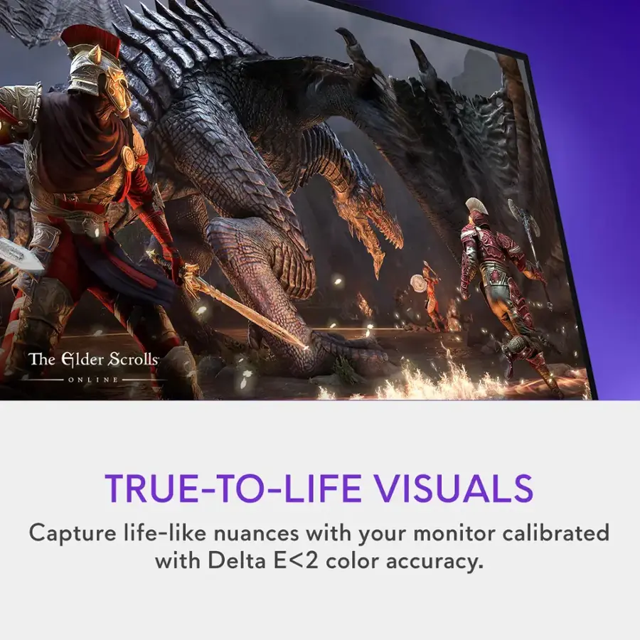 The Elder Scrolls Online True-to-Life Visuals: Capture life-like nuances with your monitor calibrated with Delta E<2 E color accuracy.