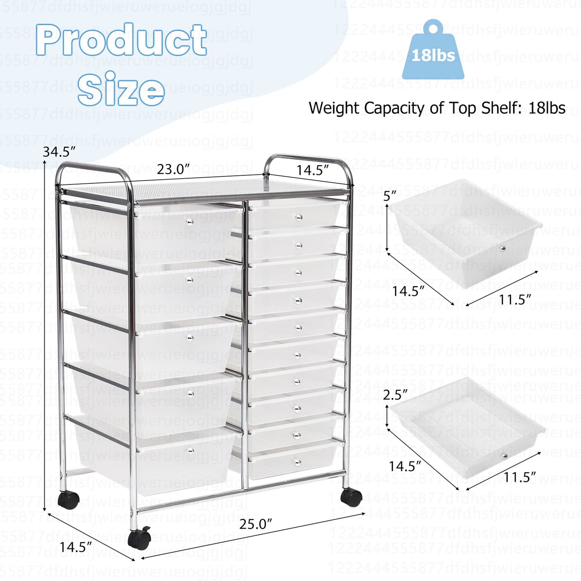 Product Size: 18lbs Weight Capacity of Top Shelf: 18lbs

Dimensions: 34.5" x 23.0" x 14.5"

Weight: 14.5" x 11.5" x 2.5"

Product Size: 18lbs Weight Capacity of Top Shelf: 18lbs

Dimensions: 14.5" x 11.5" x 2.5"