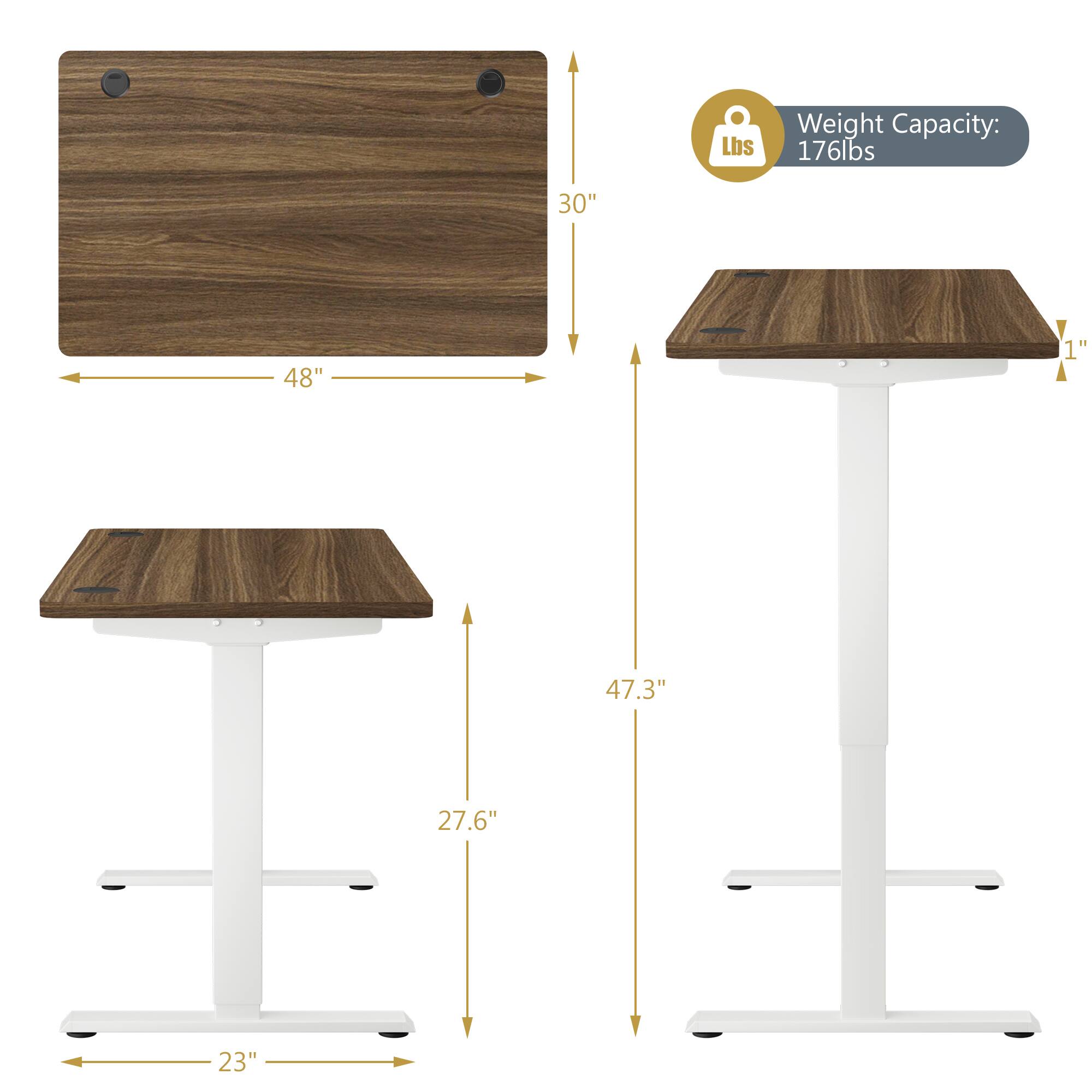 Lbs Weight Capacity: 176lbs  
30"  
48"  
47.3"  
27.6"  
23"