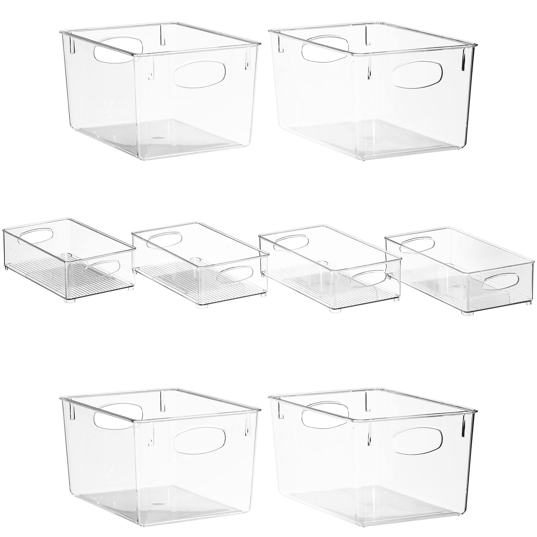 Front. Sorbus - Sorbus Clear Fridge Organizer Bins Set - 8 Containers.
