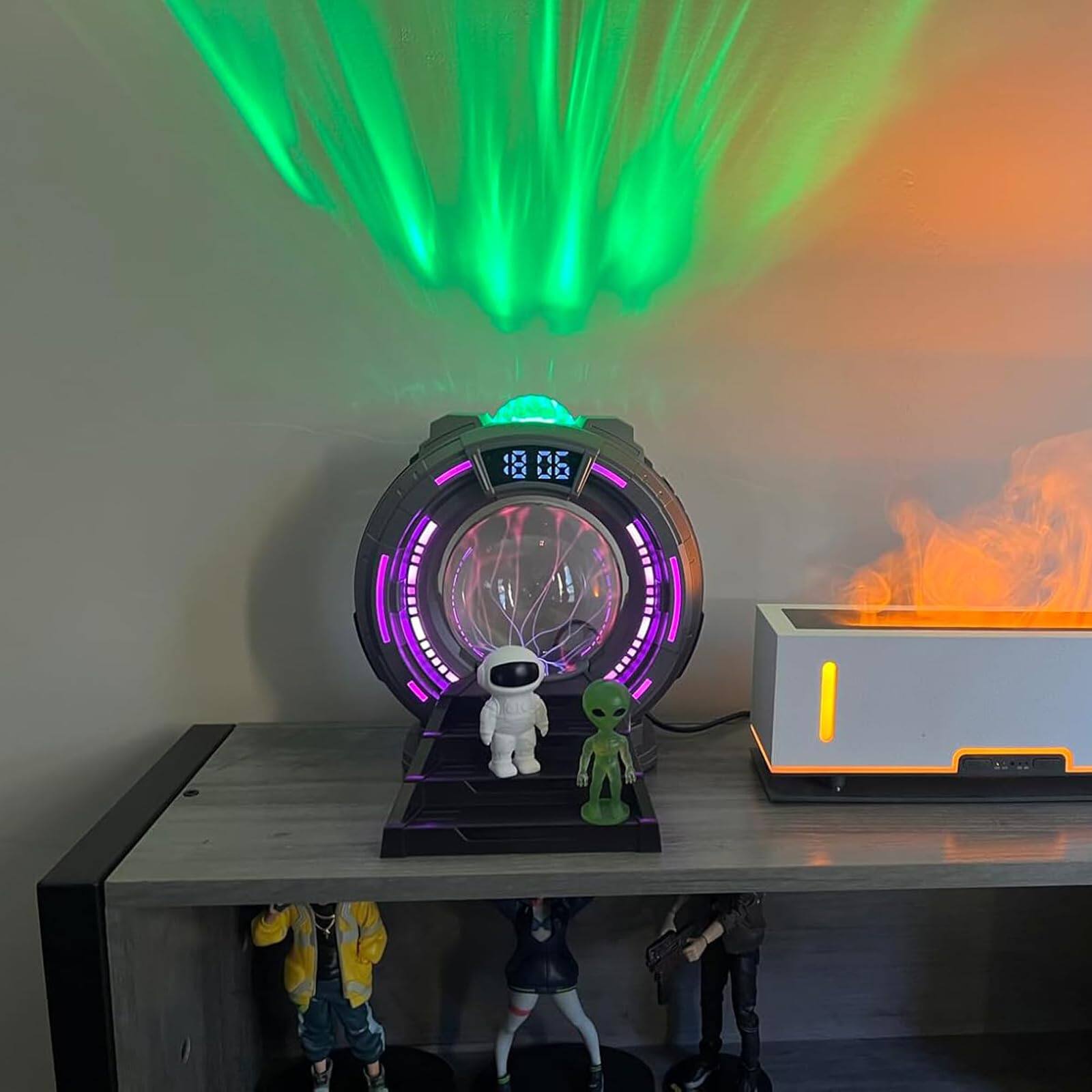 Front. Dazzed Corner - Aurora Lights Projector for Kids with Bluetooth Speaker, Alarm Clock - Multicolor.