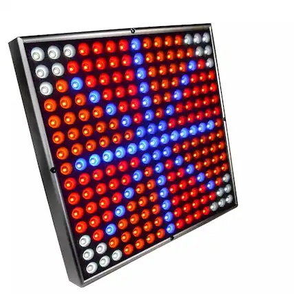 Front. HQRP - 225 LED Grow Light Panel 45 W Multicolor 12 in Square Indoor Plant Hydroponic Lamp with Hanging Kit.