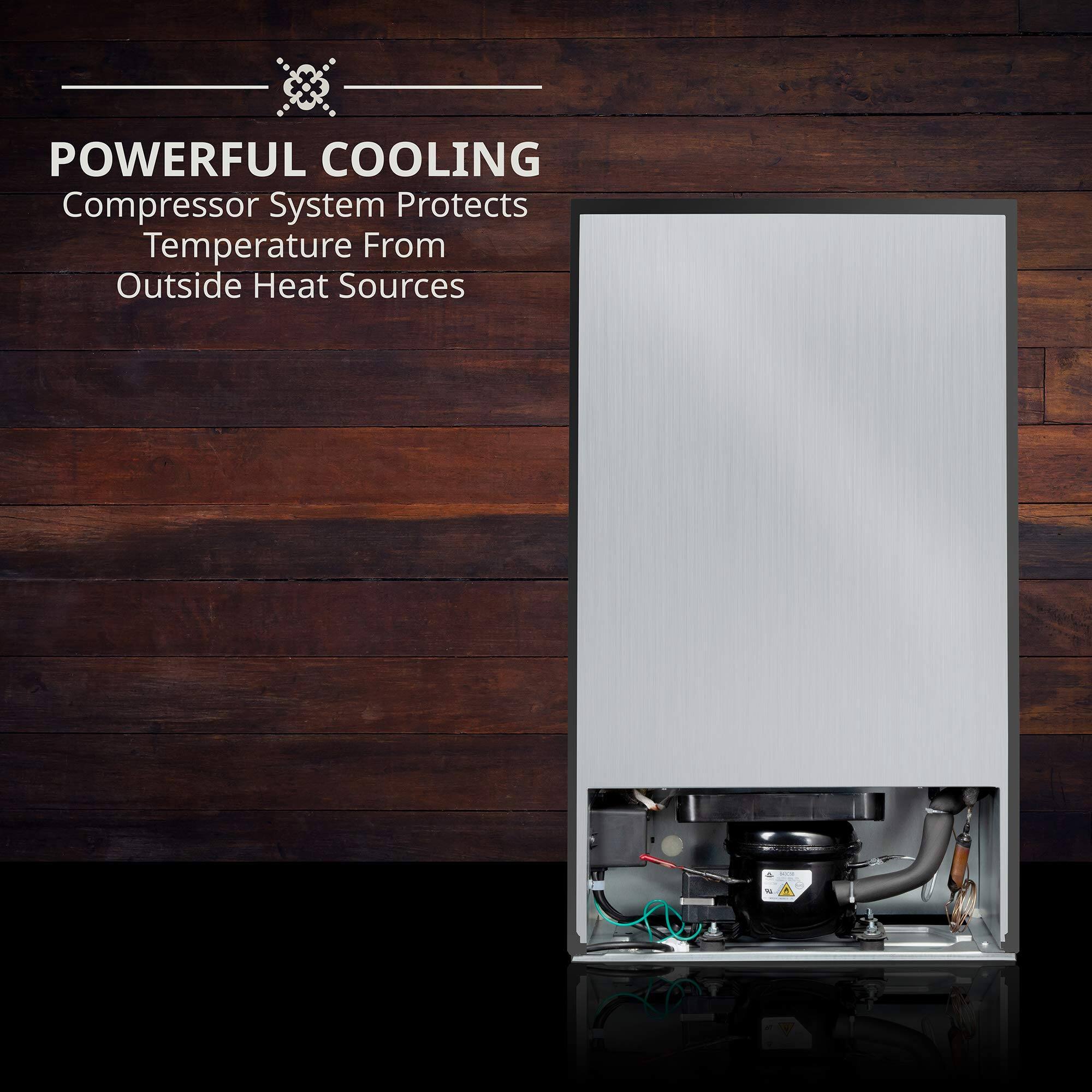 POWERFUL COOLING  
Compressor System Protects Temperature From Outside Heat Sources