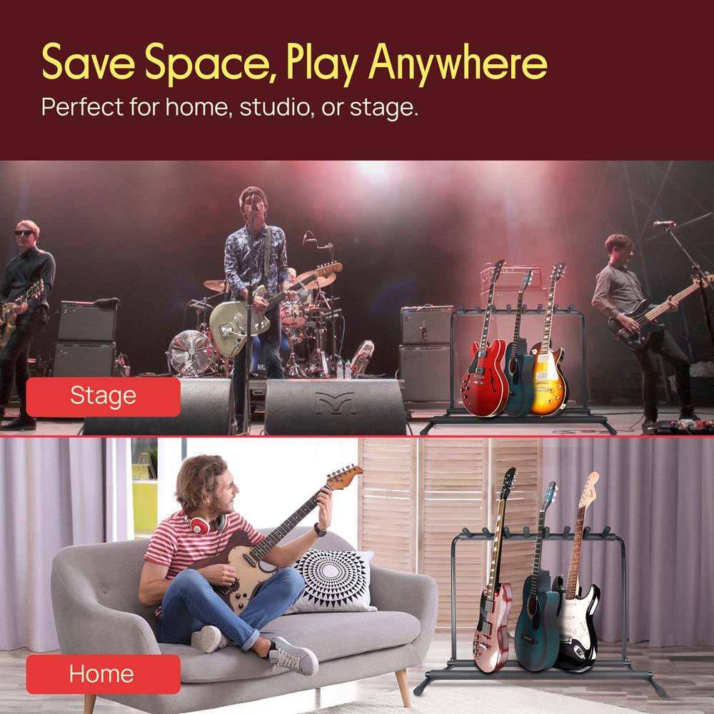 Save Space, Play Anywhere  
Perfect for home, studio, or stage.  

Stage  
Home