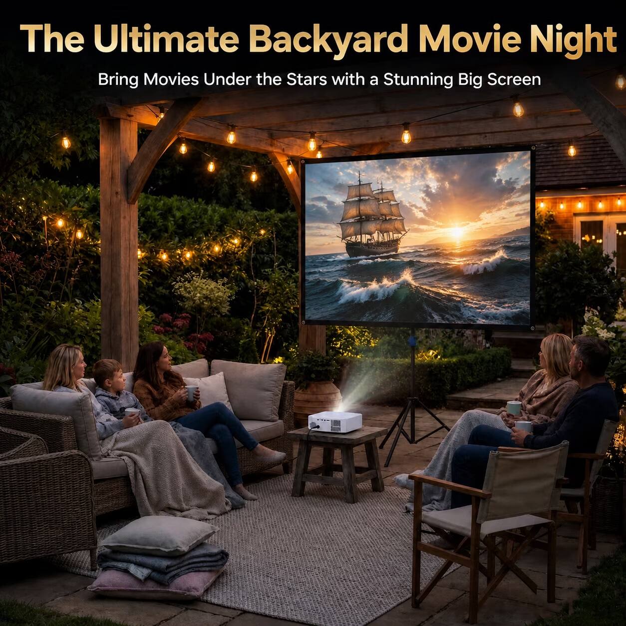 The Ultimate Backyard Movie Night  
Bring Movies Under the Stars with a Stunning Big Screen