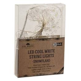 BreeBe - Cool Snowflake LED Timer Lights 10 Count - White