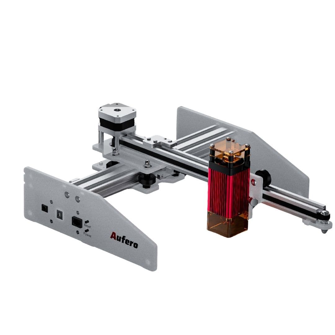 Aufero - Laser 1 Engraver, 1.6W Diode, Wood/Leather, 7.1"x7.1", Beginner-Friendly Machine - White