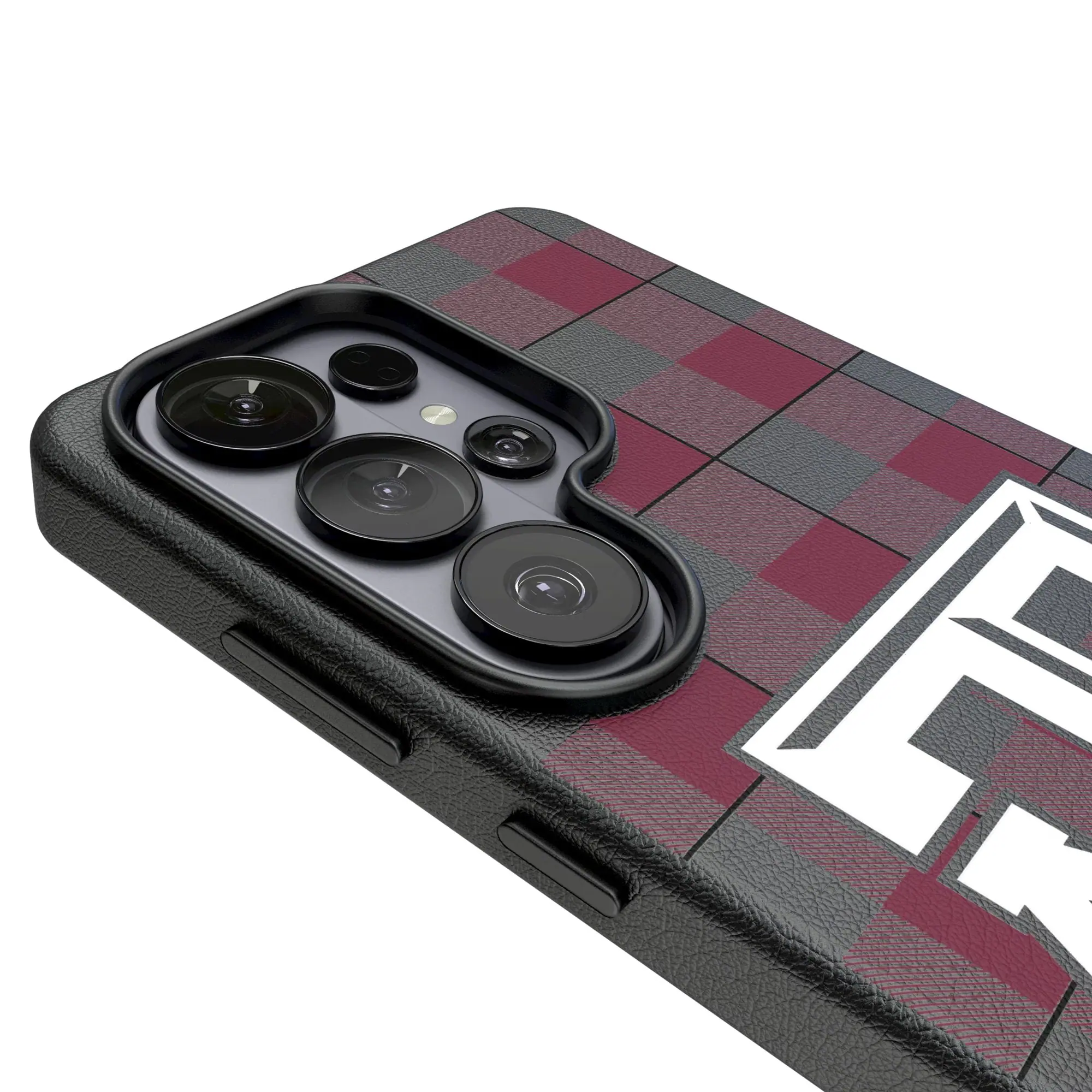 Alt View 2. Keyscaper - Texas A&M Aggies Plaid Galaxy Magnetic Bump Case - S25 - Black.