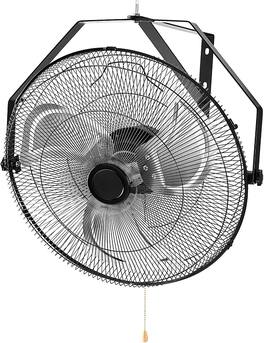 Sweet - 20 Inch Wall Mount Fan, 3-Speed High Velocity Fan, 3400 CFM, Vertical & Horizontal Adjustable Tilt for Industrial - Black