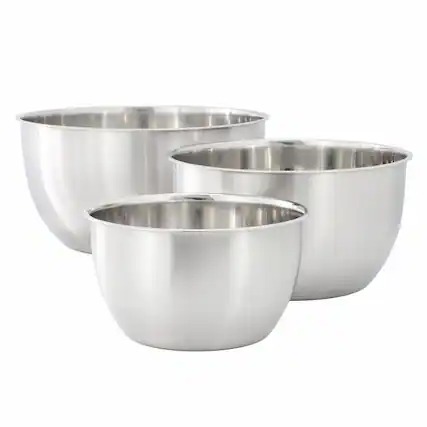 Front. Oster - Oster Foxgate 3 Piece Stainless Steel All Purpose Mixing Bowl Set.
