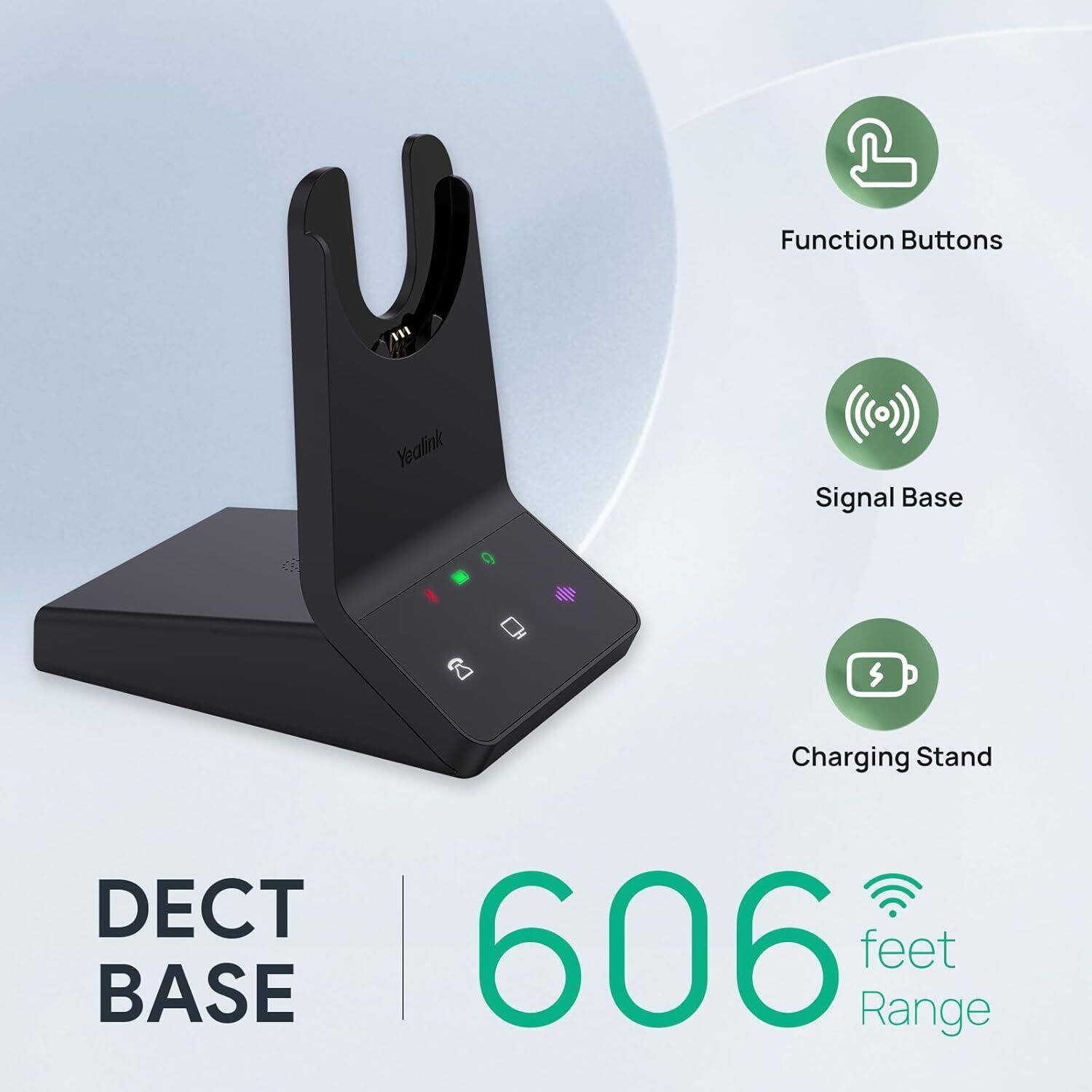 Function Buttons  
Signal Base  
Charging Stand  
DECT BASE  
606 feet Range