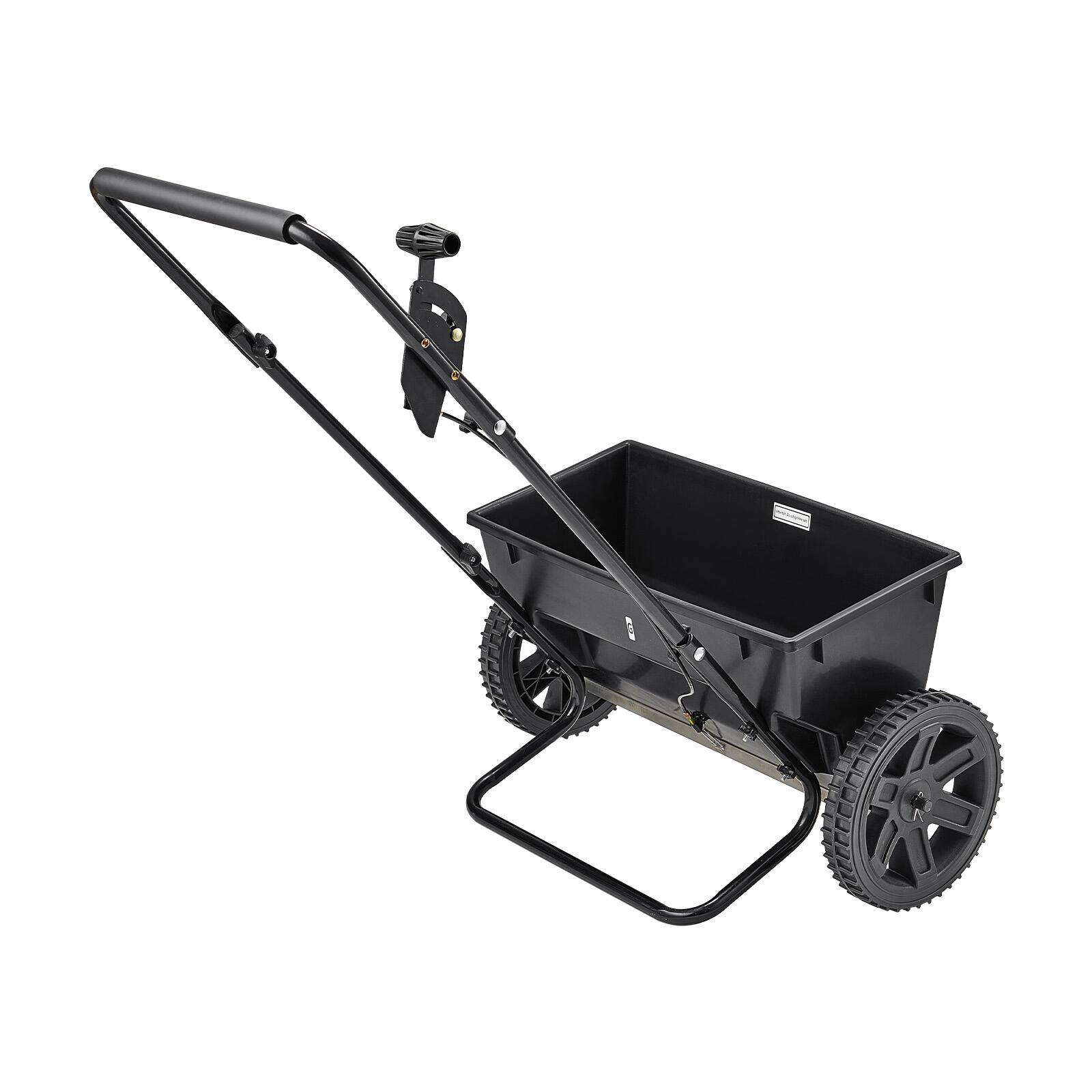 Alt View 5. VEVOR - Walk-Behind Push Spreader, 50LBS Capacity, Drop Spreader with Hopper Grate, 18 in Spreading Width & 30 Settings - Black.