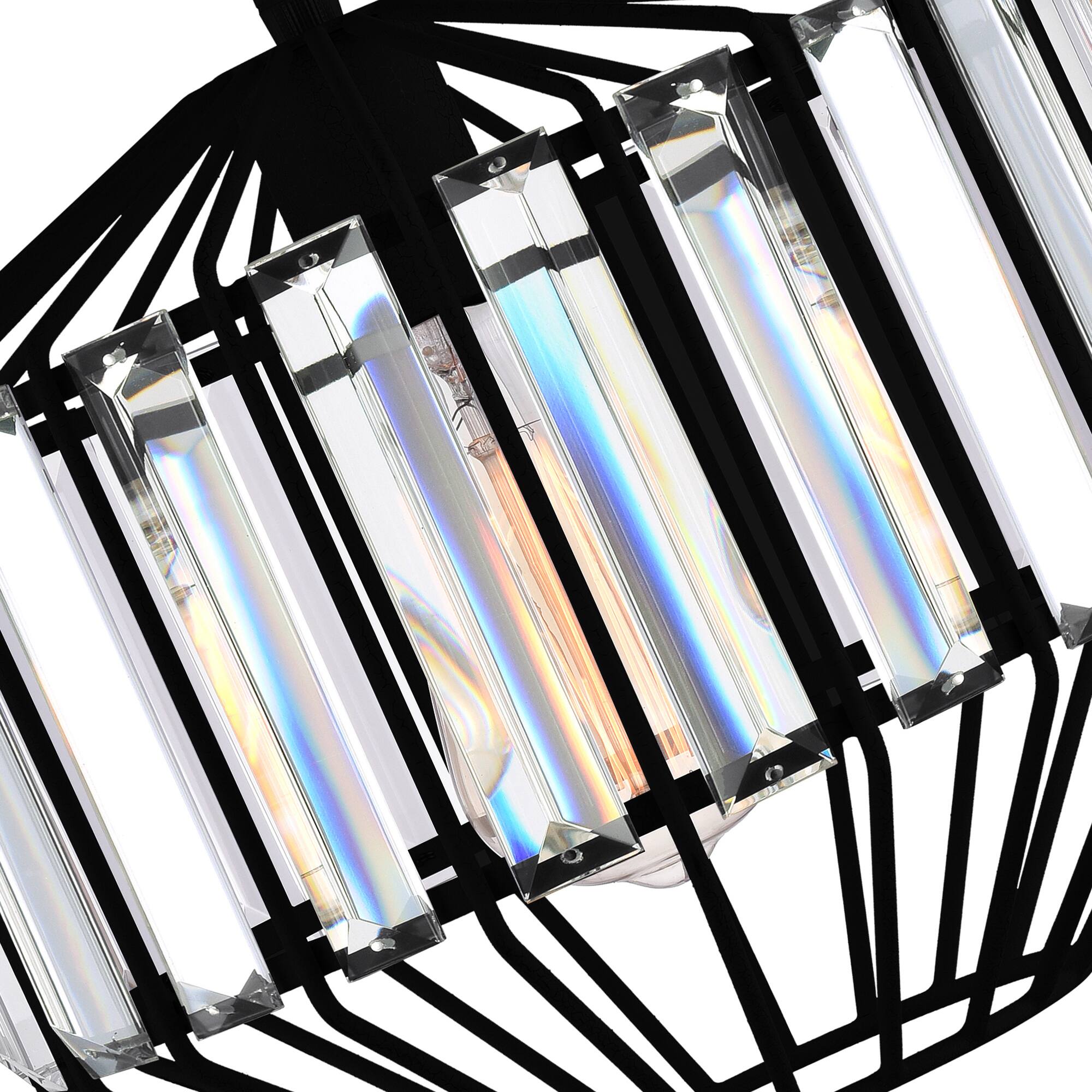 Back. CWI Lighting - Alethia 1 Light Down Pendant With Black Finish - Black.