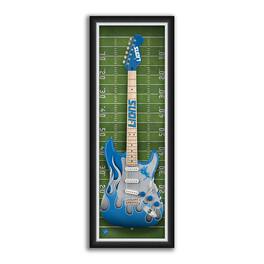 Sporticulture - Detroit Lions 14" x 37" Framed Electric Guitar Print - Green