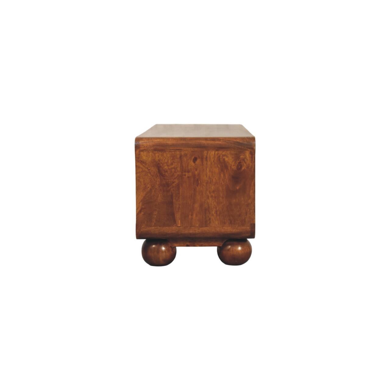 Alt View 5. Artisan Furniture - Artisan Furniture Solid Wood Larissa 4 Drawer Chestnut Media Unit, 2 Open Slots, Dark Brown - Brown.