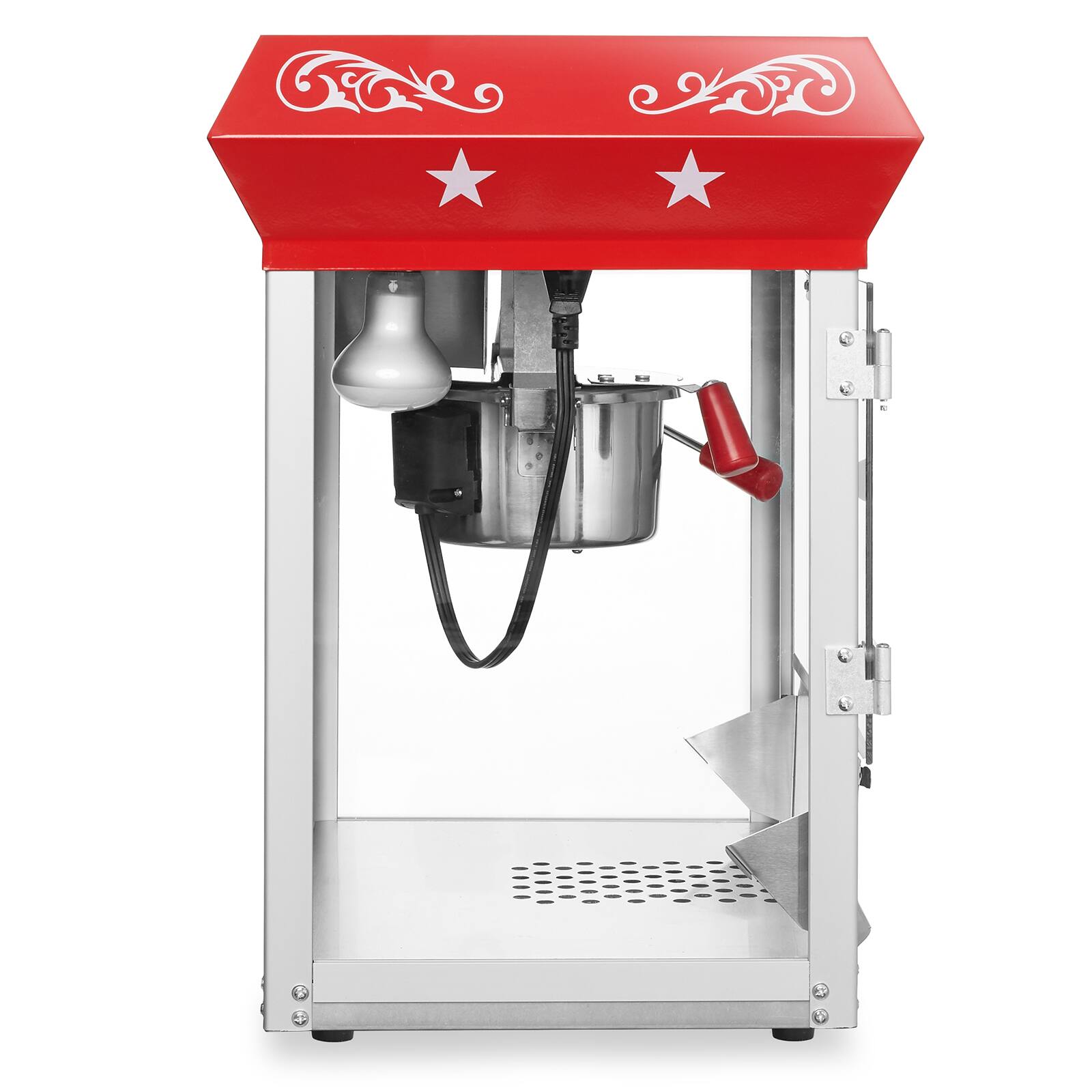 Alt View 3. Olde Midway - Bar Style Popcorn Machine Maker Popper with 6-oz Kettle - Red.
