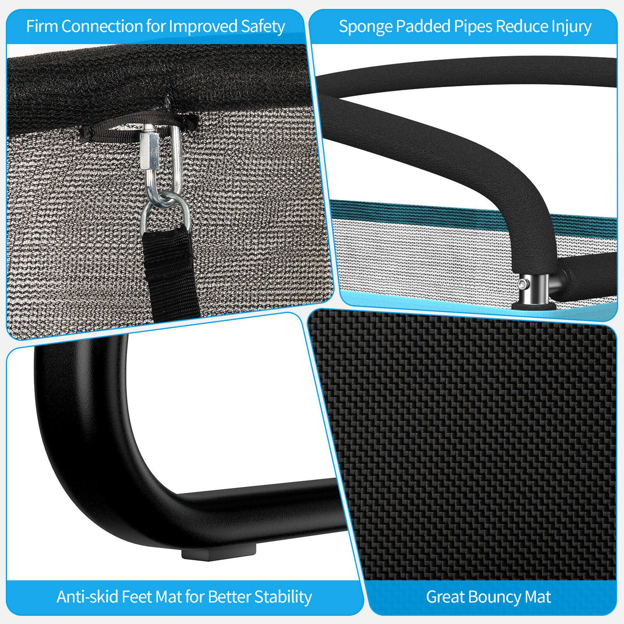 - Firm Connection for Improved Safety
- Sponge Padded Pipes Reduce Injury
- Anti-skid Feet Mat for Better Stability
- Great Bouncy Mat