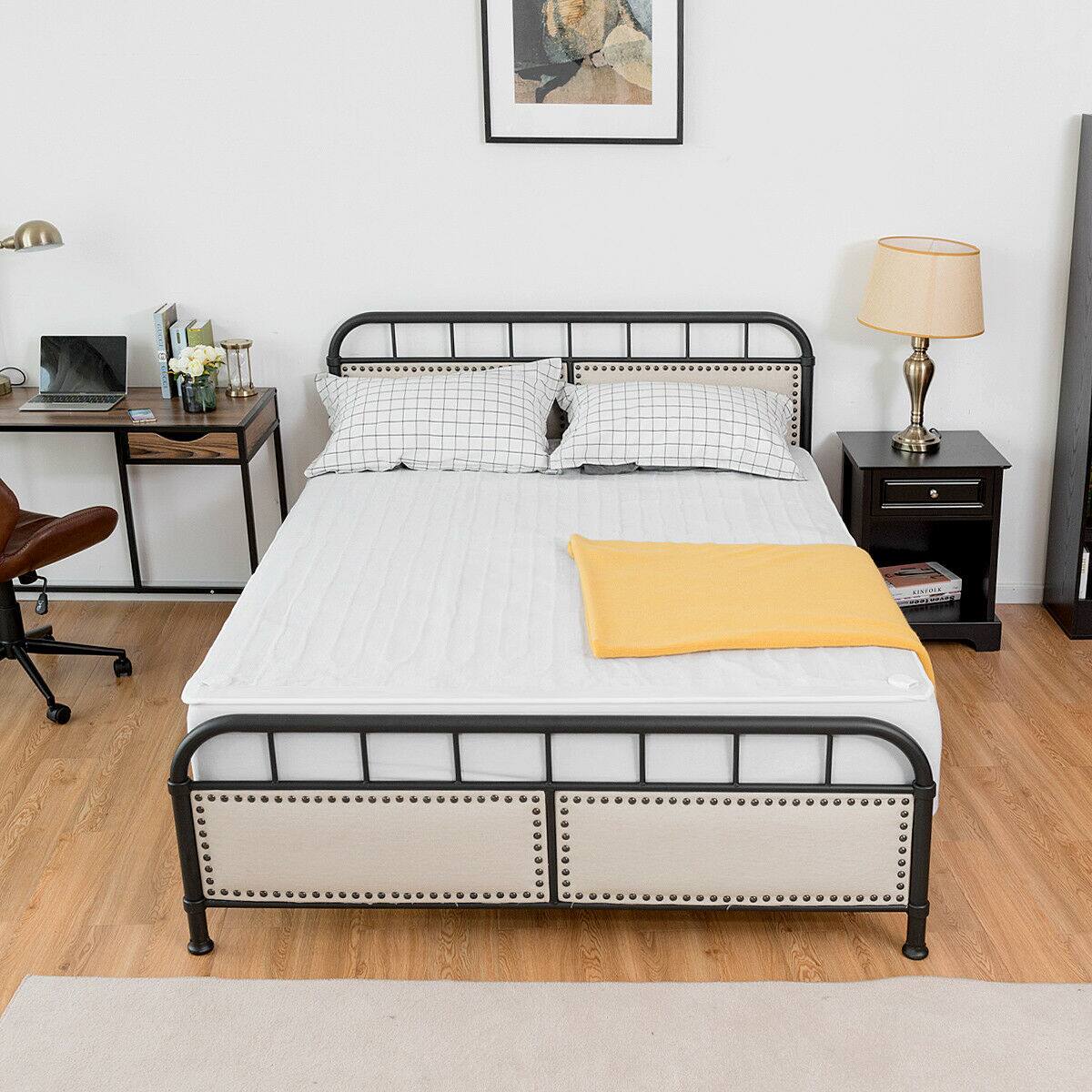 Alt View 2. Costway - Electric Heated Mattress Pad Safe Queen 8 Temperature 10h Timer - White.