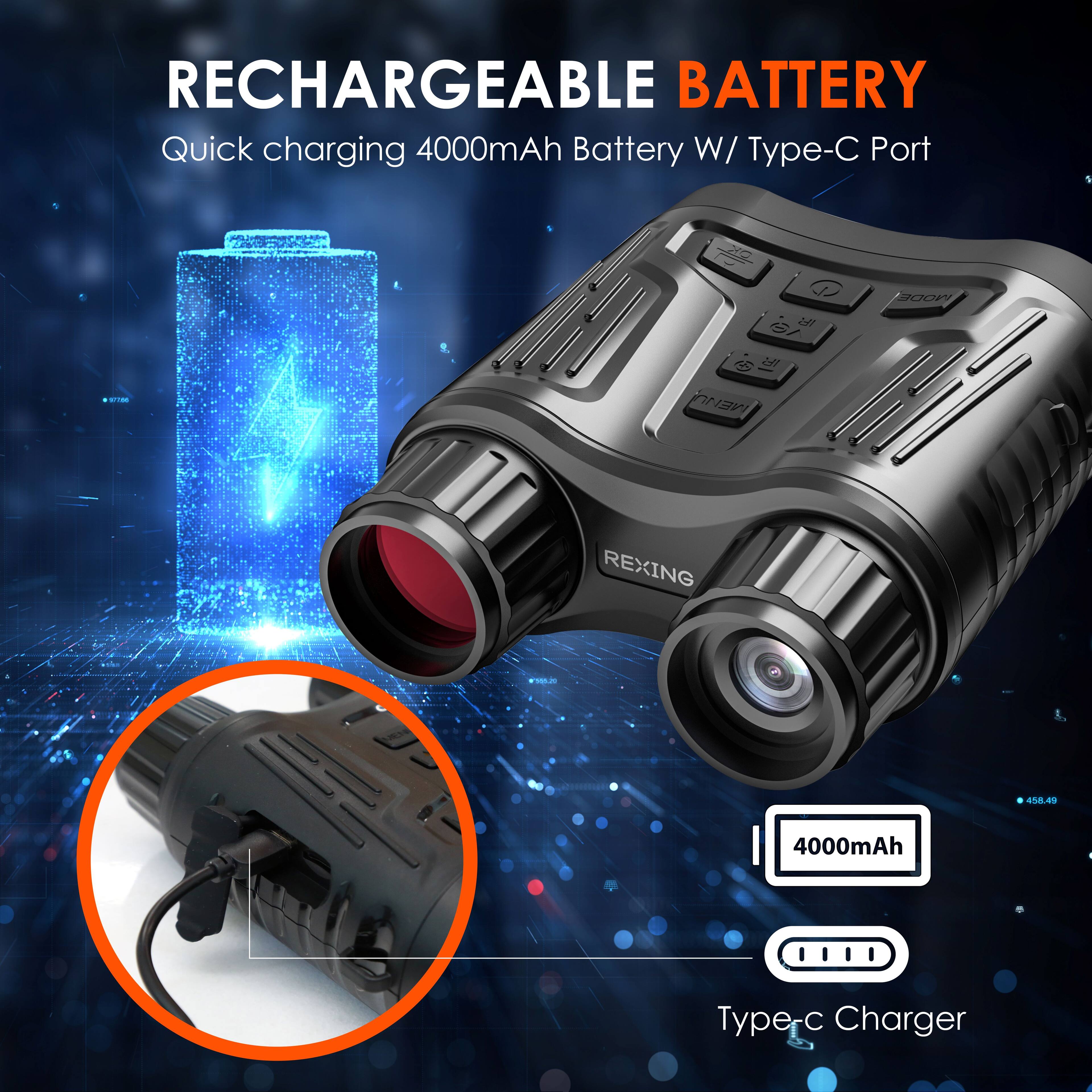 RECHARGEABLE BATTERY  
Quick charging 4000mAh Battery W/ Type-C Port  

4000mAh  
Type-C Charger