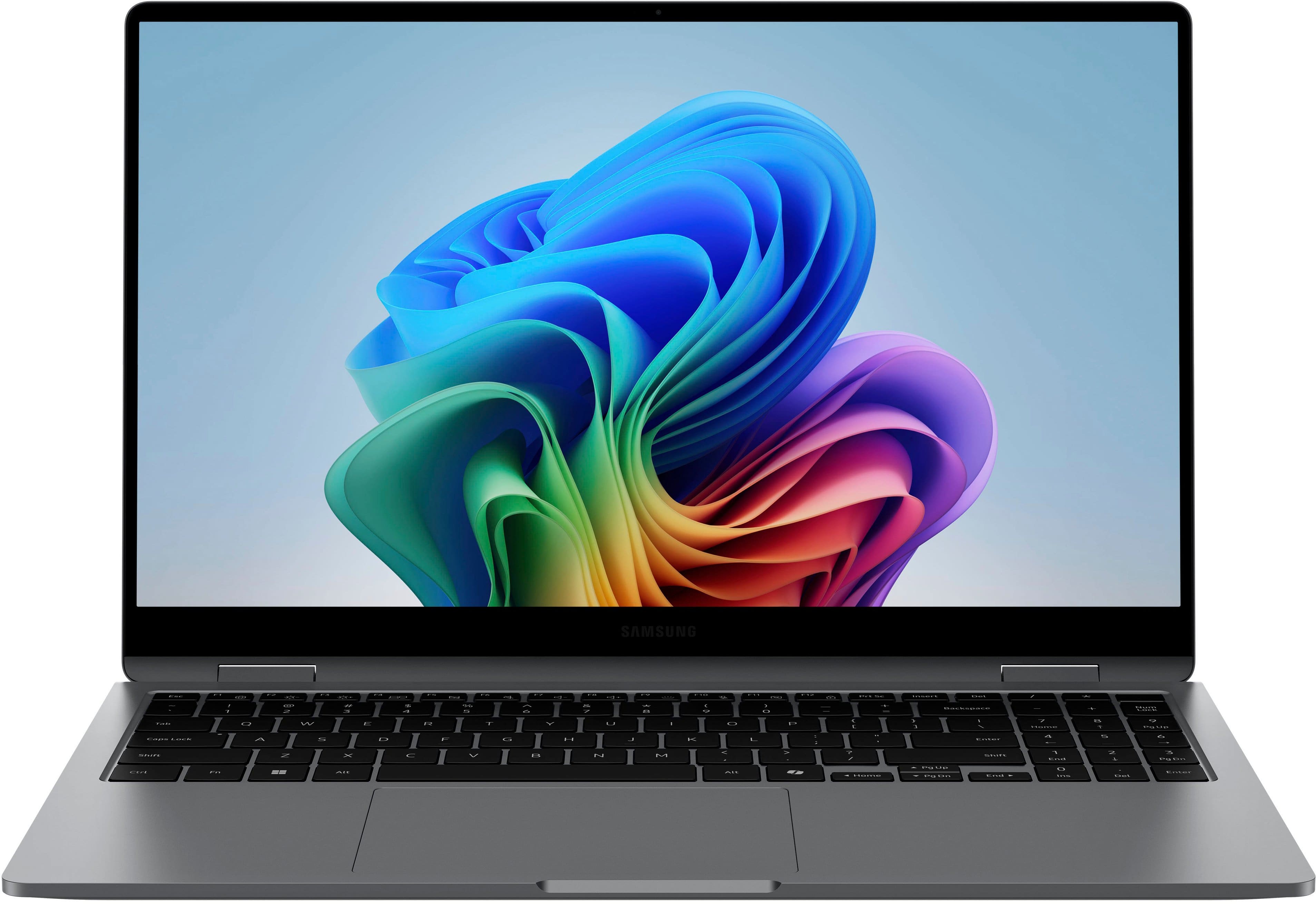 Samsung - Galaxy Book5 360 - Copilot+ PC - 15.6" FHD AMOLED Touch-Screen Laptop - Intel Core Ultra 7 - 16GB Memory - 512GB SSD - Gray - Front_Zoom