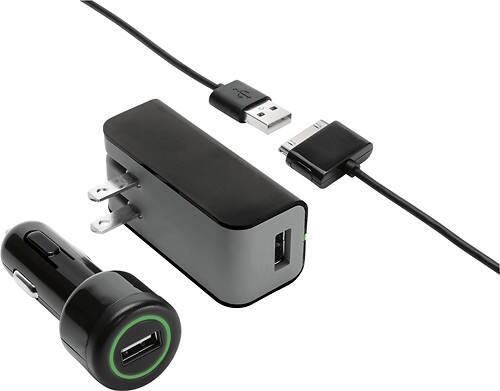Front Standard. Griffin Technology - PowerDuo Vehicle/Wall Charger for Most 30-Pin Apple® iPod®, iPhone® and iPad®.
