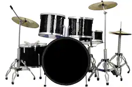 Axe Heaven - Classic 5-Piece Black Sparkle Finish Mini Drum Set Replica BLK-DRUM-1 - COLLECTIBLES - Multicolor