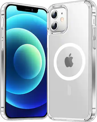 Front. Entronix - Entronix Magnetic Case for iPhone 12/12 Pro - Durable Clear Hard Back Protection - Clear.