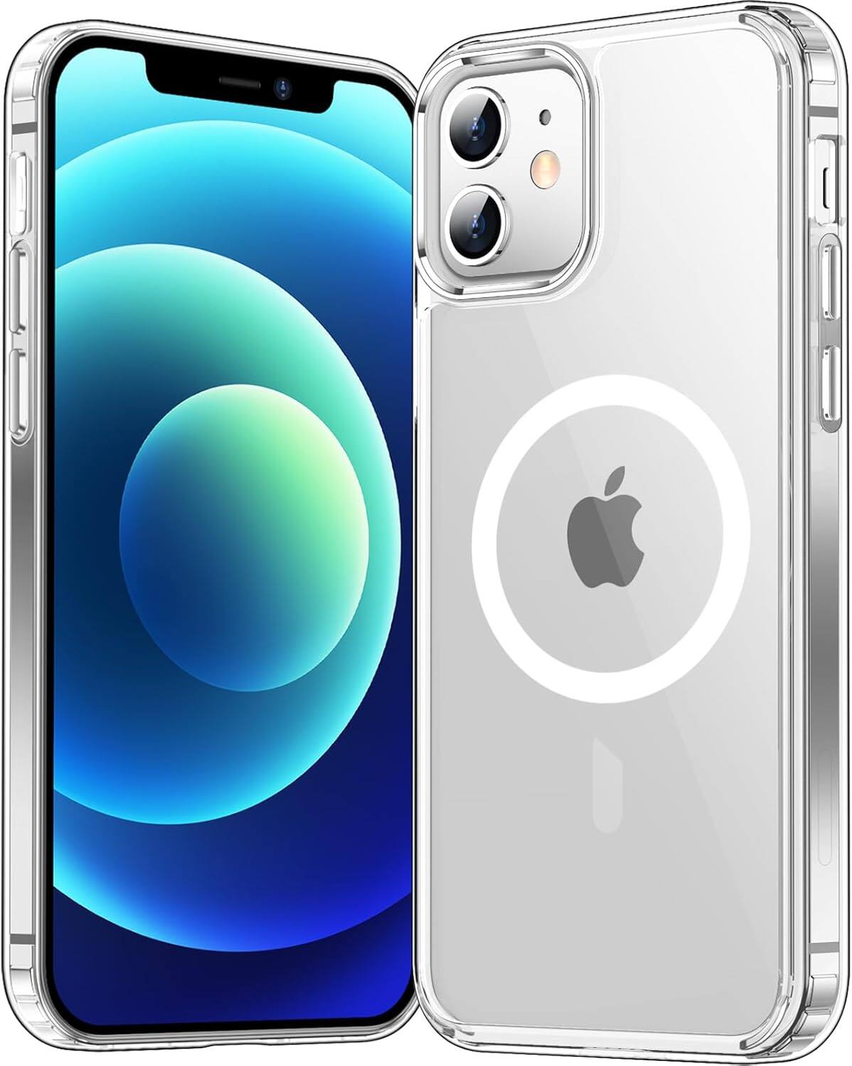 Entronix - Magnetic Case for iPhone 12/12 Pro - Durable Hard Back Protection - Clear