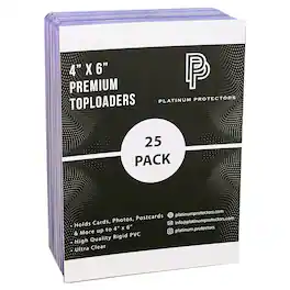 Platinum Protectors - 4" x 6" Toploaders Rigid Holders for Postcards, Photos Premium Hard Plastic Sleeves (25-Count) - Clear