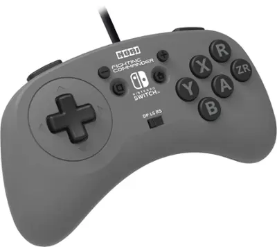 【美品】Nintendo Switch グレー・コントローラー(HORI) Hori Fighting Commander for Nintendo Switch Gray NSW-244U