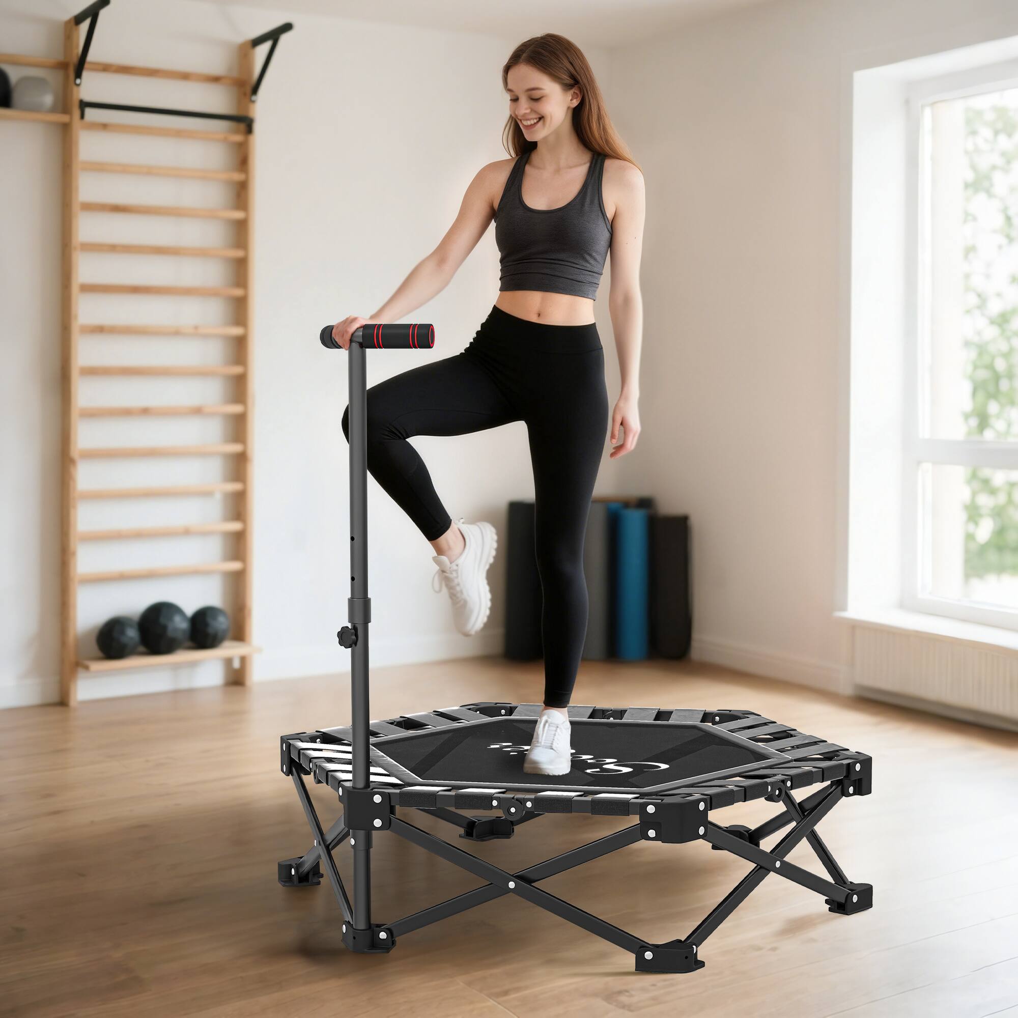 Alt View 1. Soozier - Foldable Mini Trampoline - Black.