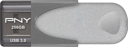 PNY - Elite Turbo Attache 4 256GB USB 3.0 Type A Flash Drive - Black - Larger Front