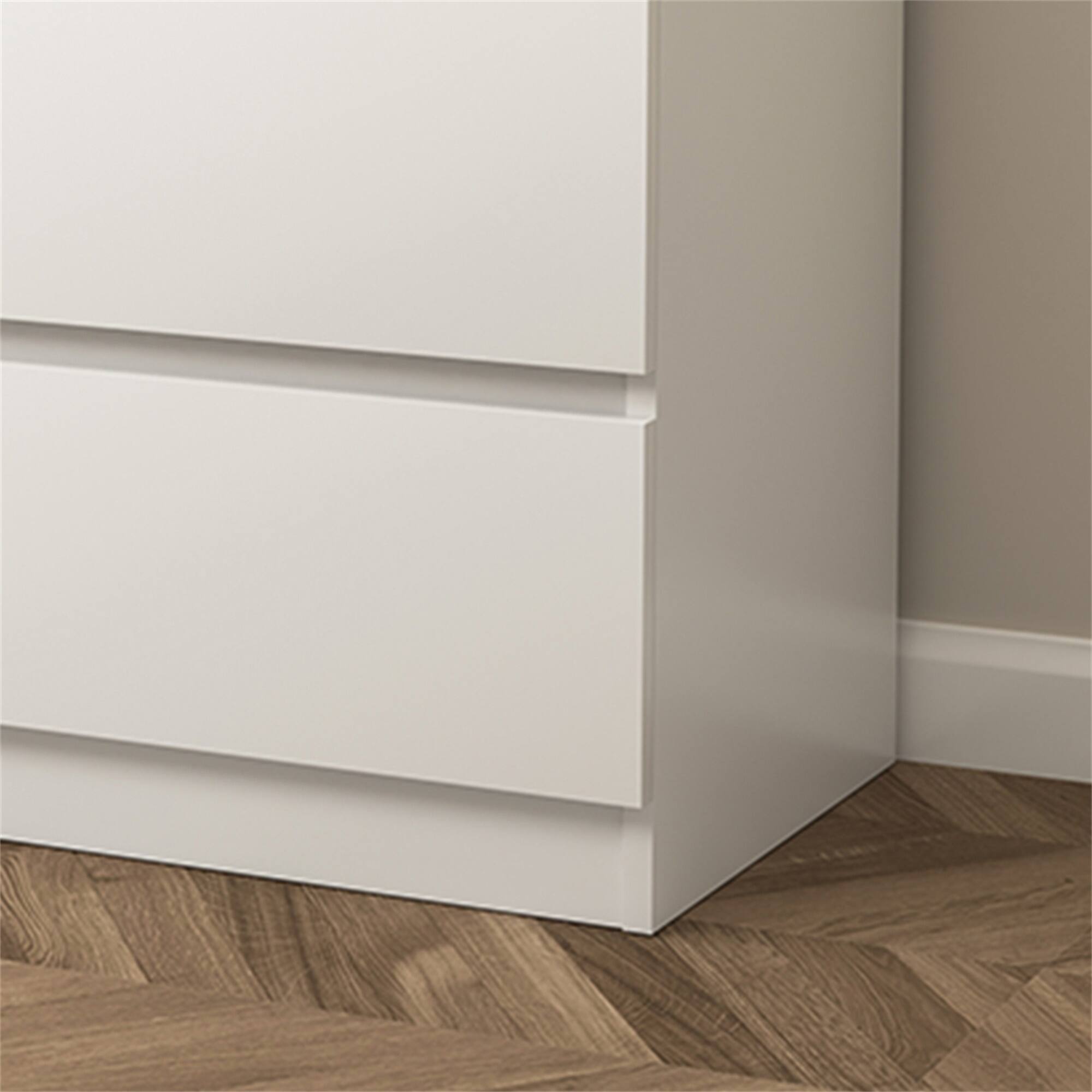 Alt View 4. Spaco - Modern 6 Drawer Dresser Table, Storage Cabinet, Minimalist Chest, TV Stand Vanity For Bedroom, Living Room - White.