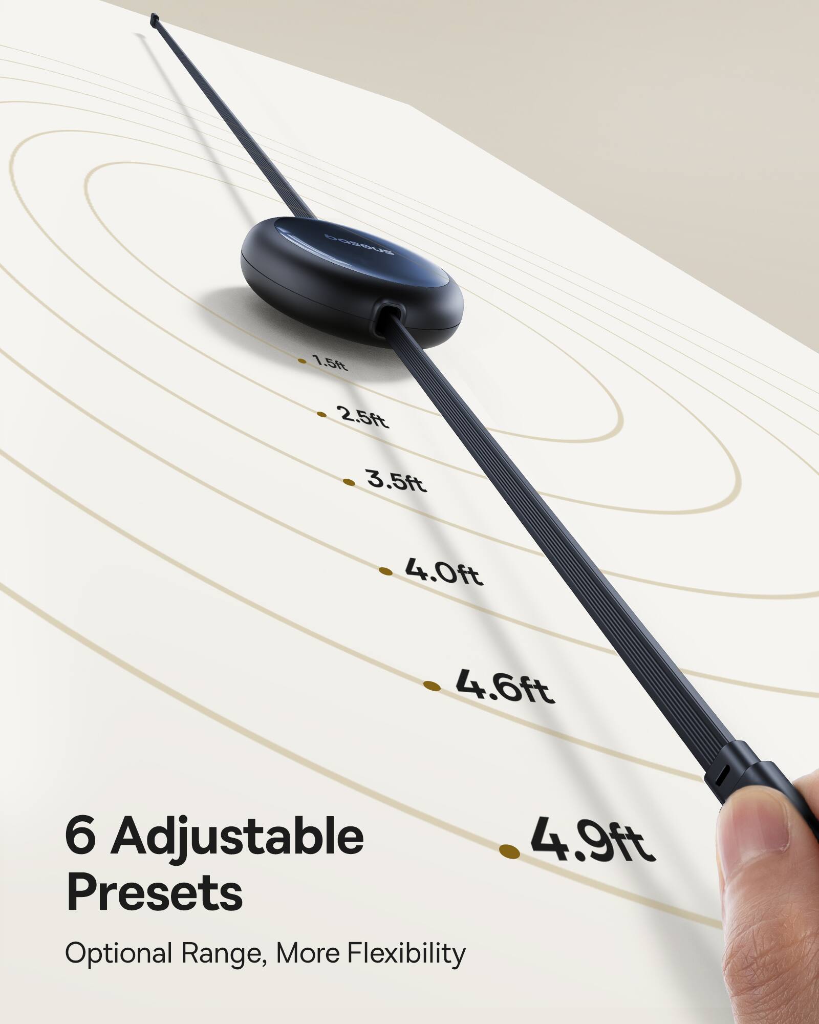 GSEGLIS 1.0h 2.5ft 3.5ft 4.0ft 4.6ft 6 Adjustable 4.9ft Presets Optional Range, More Flexibility