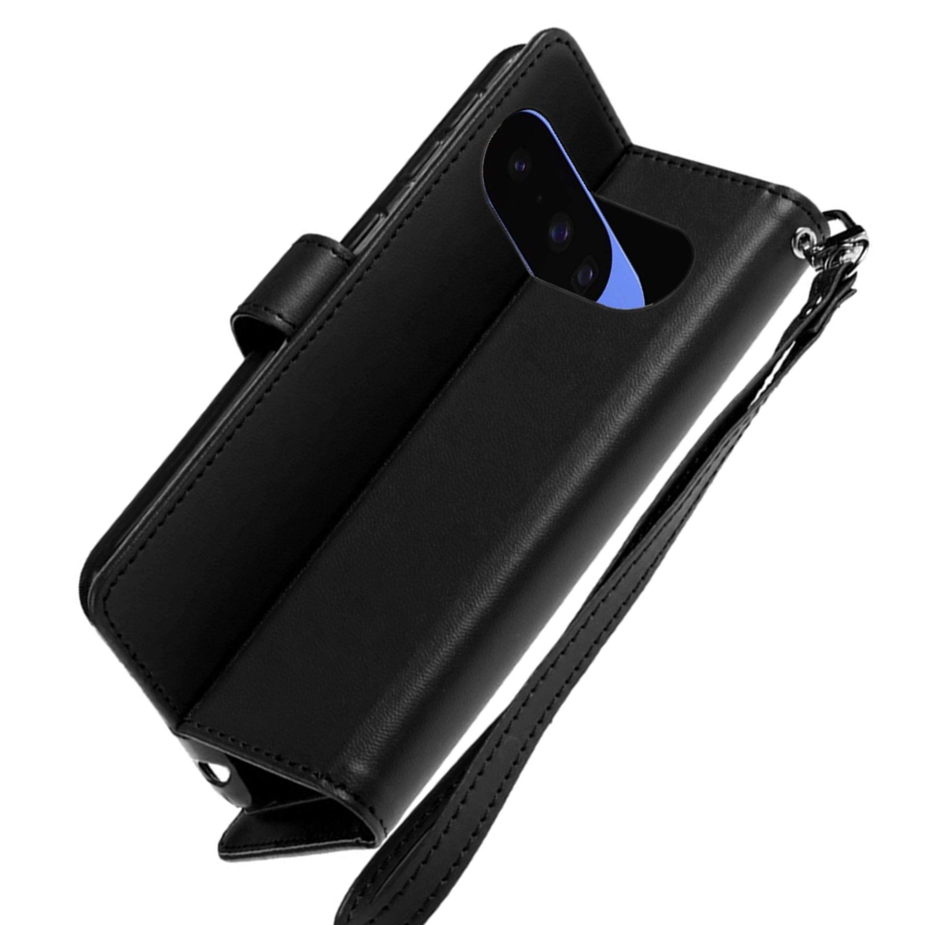 Kitcheniva - Case PU Leather Wallet With Wrist Strap And Tempered Glass For Google Pixel 11/11 Pro - Black price history on PriceWatchPro