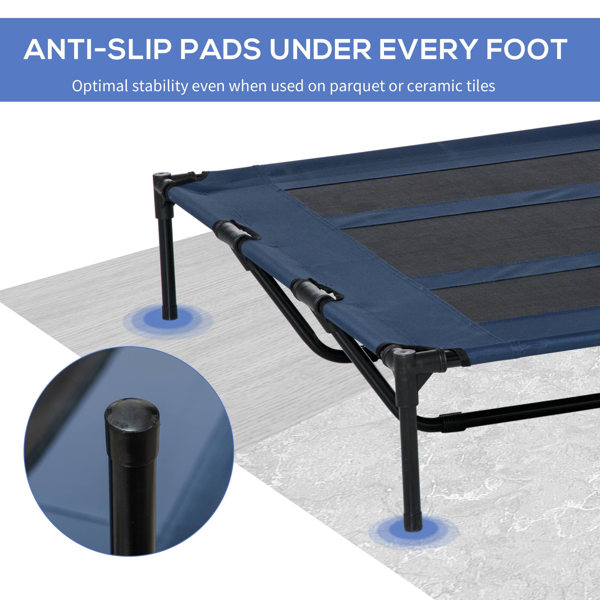 ANTI-SLIP PADS UNDER EVERY FOOT  
Optimal stability even when used on parquet or ceramic tiles
